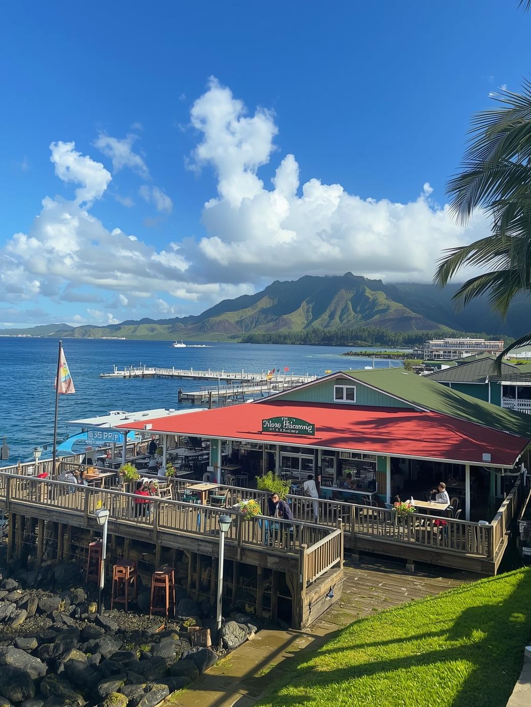 Hawai'i waterfront near local restaurants